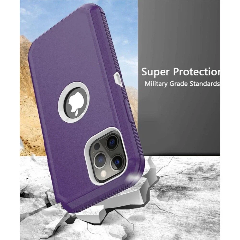 For iPhone12 Mini/12 Pro/12 Pro Max Case Hybrid+Belt Clip Fit